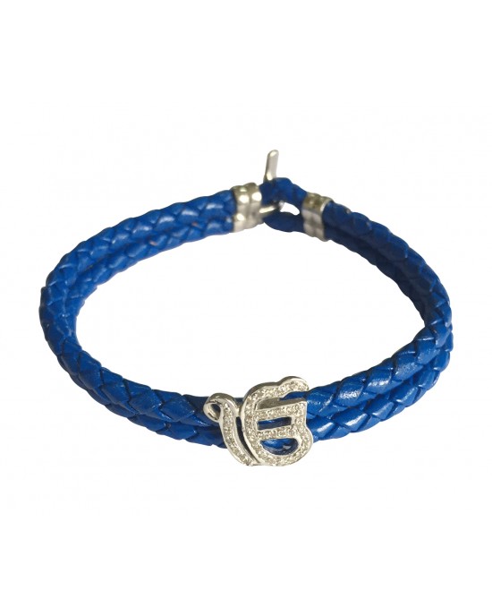 Ik Onkaar Fancy Bracelet For Men In Silver with Diamonds On Leather Bracelet Ik Onkaar Fancy Bracelet For Men In Silver with Diamonds On Leather Bracelet