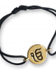 Authentic Ik Onkar Bracelet in 14k Gold for New Born Baby on adjustable black thread nazaria Authentic Ik Onkar Bracelet in 14k Gold for New Born Baby on adjustable black thread nazaria