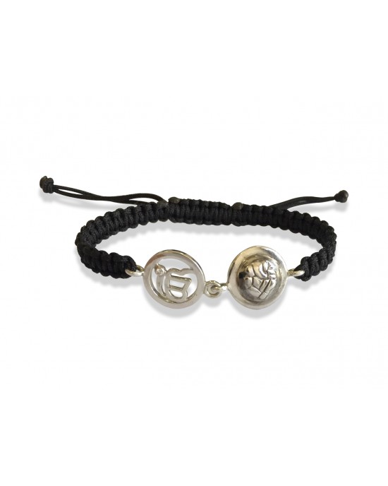 Ik Onkaar & Ganesh Silver Bracelet with 14mm charm Ik Onkaar & Ganesh Silver Bracelet with 14mm charm