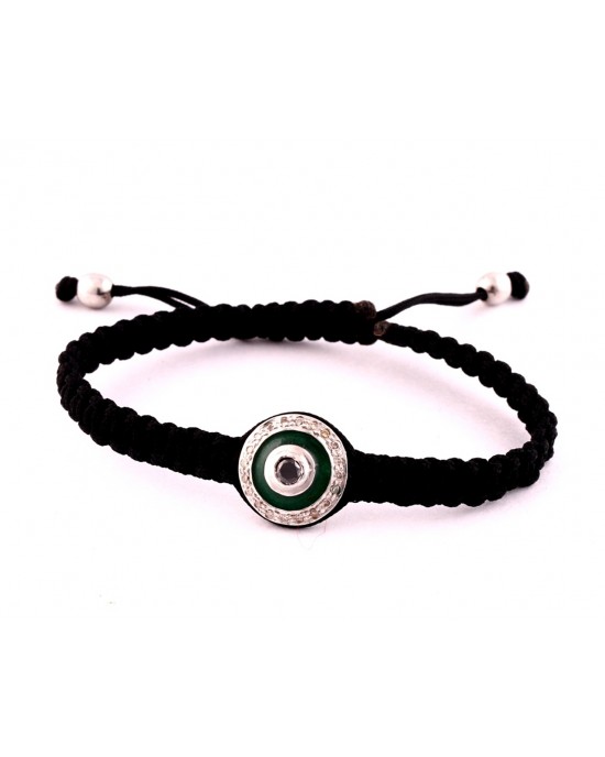 Evil Eye Bracelet in Silver with Diamonds Evil Eye Bracelet in Silver with Diamonds