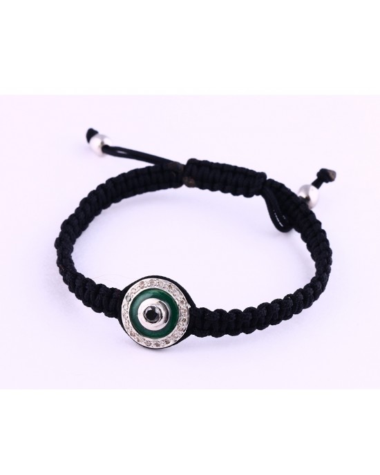 Evil Eye Bracelet in Silver with Diamonds