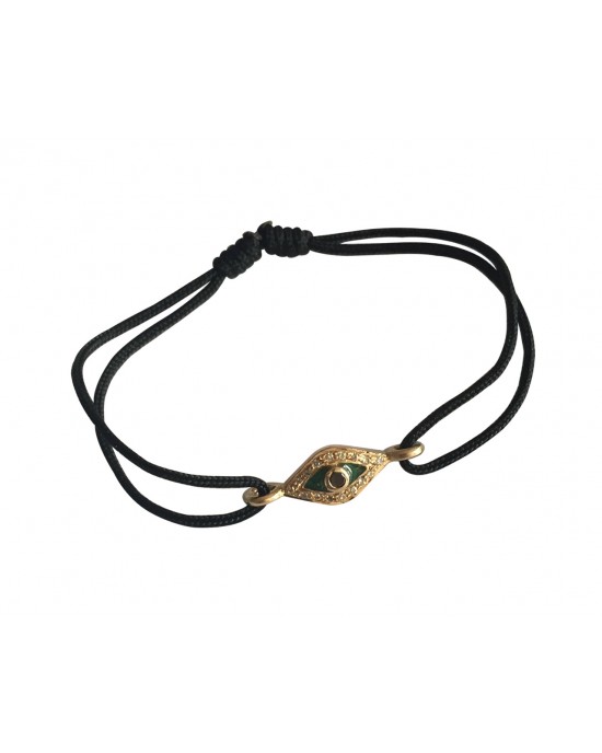 Evil Eye In Gold Bracelet with Enamel Work Evil Eye In Gold Bracelet with Enamel Work