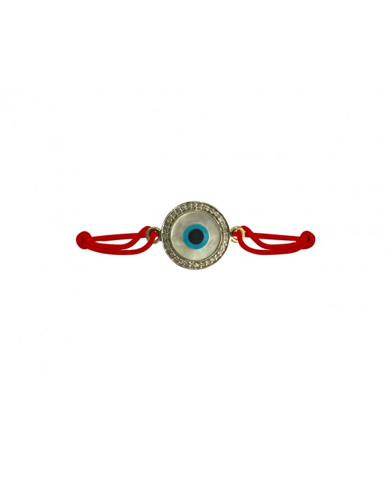 Evil eye Mother of Pearl Bracelet on adjustable thread Evil eye Mother of Pearl Bracelet on adjustable thread