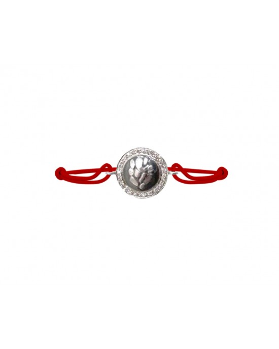 Ganesh Border Diamond Bracelet in Silver on nylon thread Ganesh Border Diamond Bracelet in Silver on nylon thread