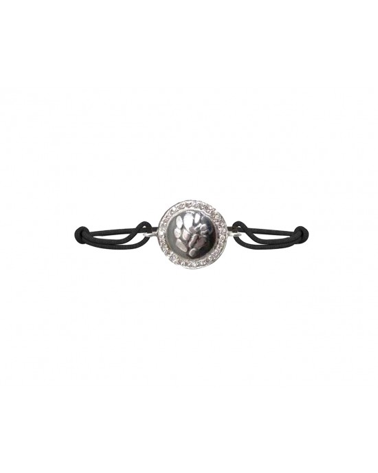 Ganesh Border Diamond Bracelet in Silver on nylon thread Ganesh Border Diamond Bracelet in Silver on nylon thread