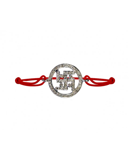Swastika Bracelet with Diamonds in silver Swastika Bracelet with Diamonds in silver