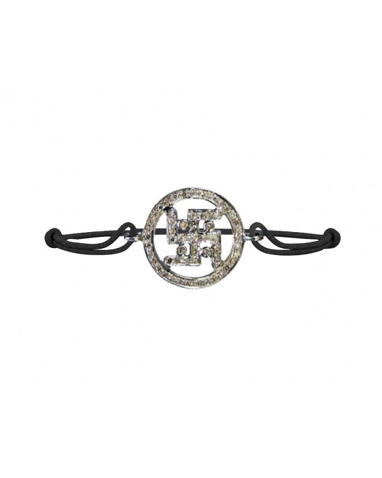 Swastika Bracelet with Diamonds in silver Swastika Bracelet with Diamonds in silver