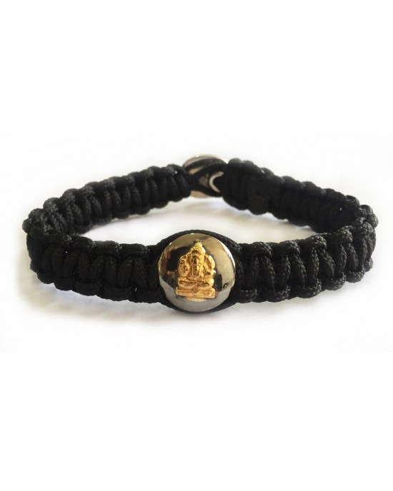 Gold Ganesh charm on silver bracelet Gold Ganesh charm on silver bracelet