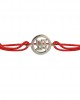 Swastika Bracelet in silver with diamonds on adjustable thread Swastika Bracelet in silver with diamonds on adjustable thread