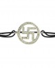 Swastik Diamond Bracelet in 925 Silver on Size Adjustable Nylon Thread Swastik Diamond Bracelet in 925 Silver on Size Adjustable Nylon Thread