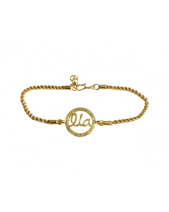 Identity Bracelet Name charm in Gold with Diamonds for Girls Identity Bracelet Name charm in Gold with Diamonds for Girls