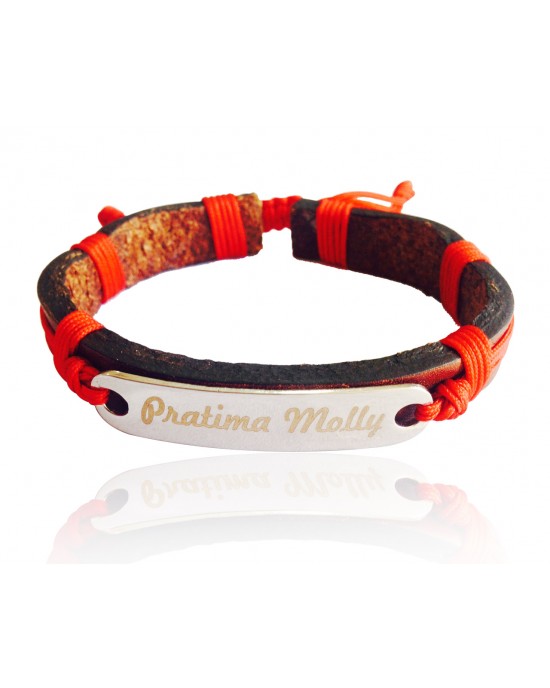 Identity Bracelet on Leather Identity Bracelet on Leather