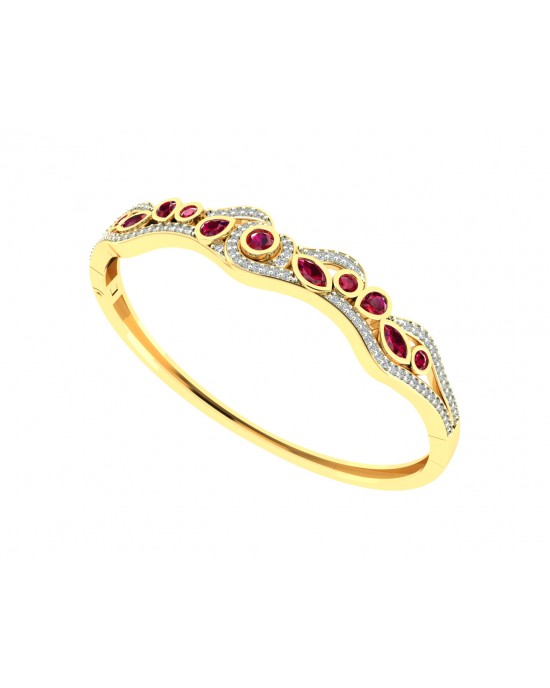 Viola Ruby & Diamond Bangle in 14k Gold Viola Ruby & Diamond Bangle in 14k Gold