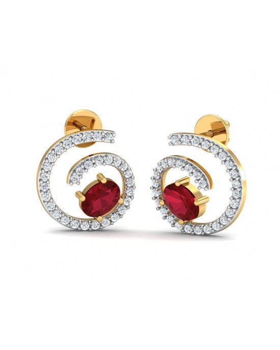 Verica ruby Earrings in Gold with diamonds Verica ruby Earrings in Gold with diamonds
