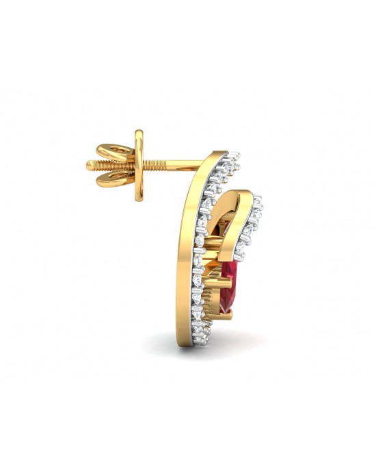 Verica ruby Earrings in Gold with diamonds Verica ruby Earrings in Gold with diamonds
