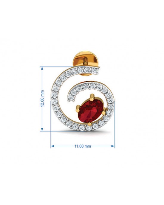 Verica ruby Earrings in Gold with diamonds Verica ruby Earrings in Gold with diamonds