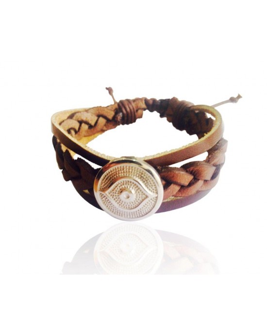 Evil Eye Leather Bracelet for Men Evil Eye Leather Bracelet for Men
