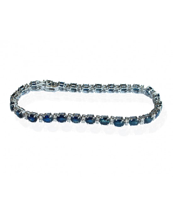 Tennis Bracelet with Sapphires and diamonds in white gold Tennis Bracelet with Sapphires and diamonds in white gold