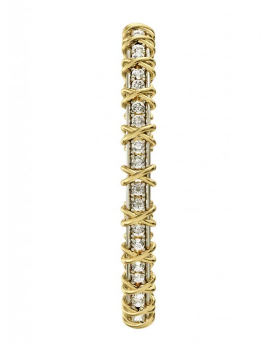 Two tone diamond bangle 