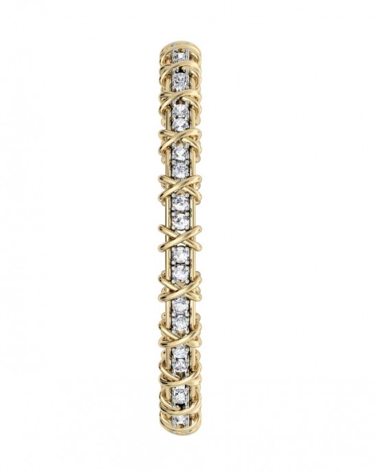 Two tone diamond bangle 