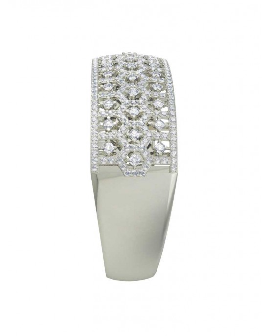 Wide Diamond Half Bangle
