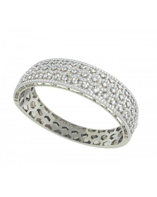 Wide Diamond Half Bangle Wide Diamond Half Bangle
