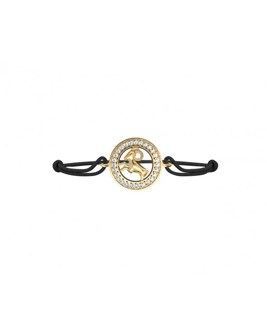 Aries Bracelet in 14k Gold Studded with 27 Diamonds Aries Bracelet in 14k Gold Studded with 27 Diamonds