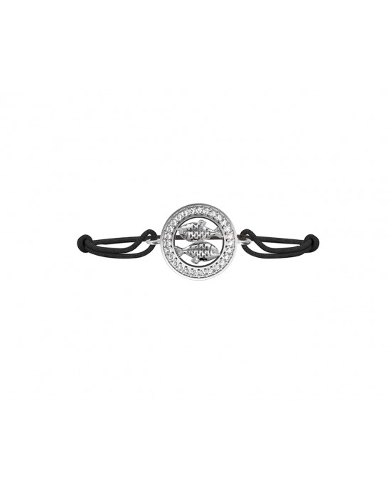 Pisces bracelet in 92.5 silver and studded with 27 diamonds Pisces bracelet in 92.5 silver and studded with 27 diamonds