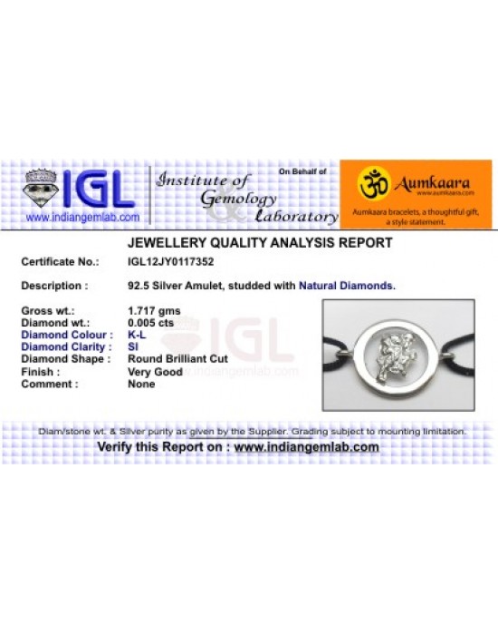 Hanuman Single Diamond Bracelet in Silver Hanuman Single Diamond Bracelet in Silver