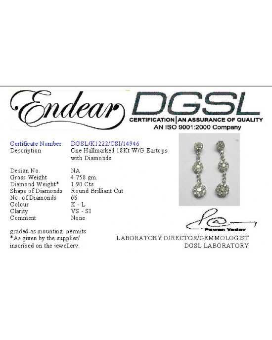 Diamond Earrings with Hanging Clusters Diamond Earrings with Hanging Clusters