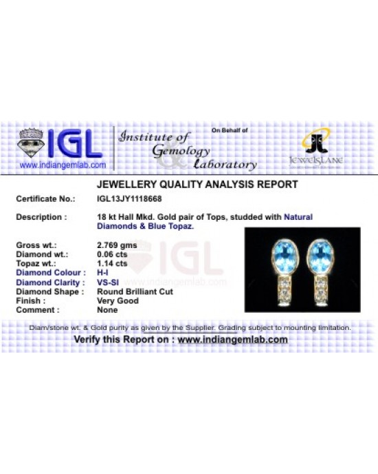 Blue Topaz Earring Blue Topaz Earring