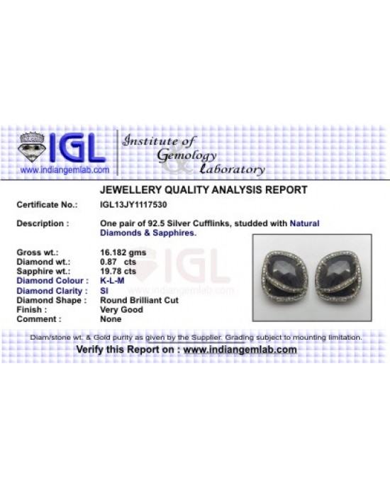Multi Color Sapphire Cufflink Multi Color Sapphire Cufflink