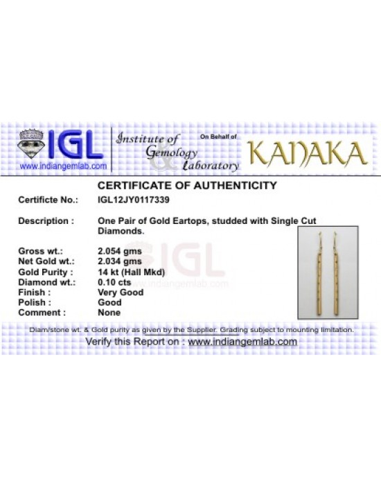 Gold Earring Flutes Gold Earring Flutes