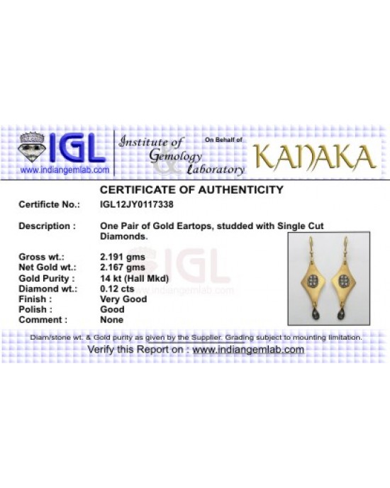 Fancy Gold Earrings with Diamonds Fancy Gold Earrings with Diamonds