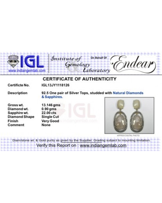 Victorian Silver Diamond Earring Victorian Silver Diamond Earring