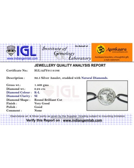 Om Bracelet in Silver with Forty-Two 0.24 Carats Diamonds Om Bracelet in Silver with Forty-Two 0.24 Carats Diamonds