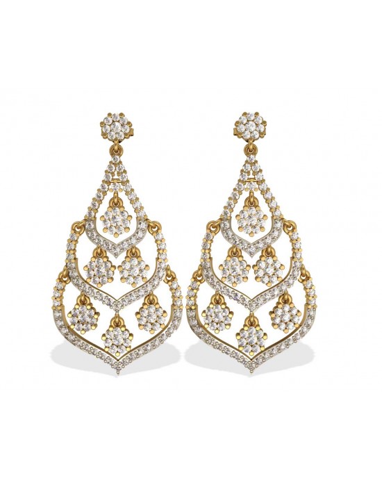Alluring Diamond cluster danglers Alluring Diamond cluster danglers