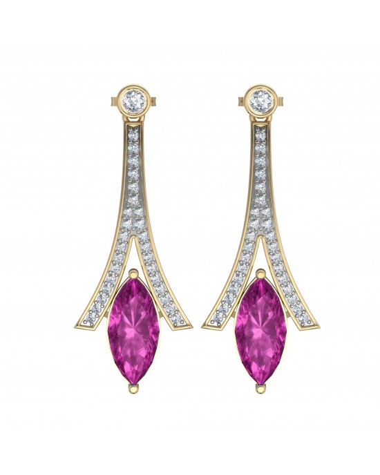 Amethyst with Diamond Earrings Amethyst with Diamond Earrings
