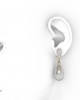 Attractive Slender Pearl & Diamond Earrings Attractive Slender Pearl & Diamond Earrings