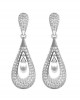 Attractive Slender Pearl & Diamond Earrings Attractive Slender Pearl & Diamond Earrings