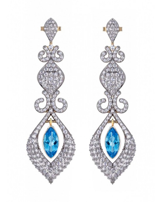 Beautiful Blue Topaz & Diamond Earrings Beautiful Blue Topaz & Diamond Earrings
