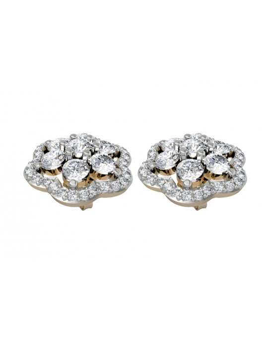 Bewitching Diamond Floral Cluster Earrings