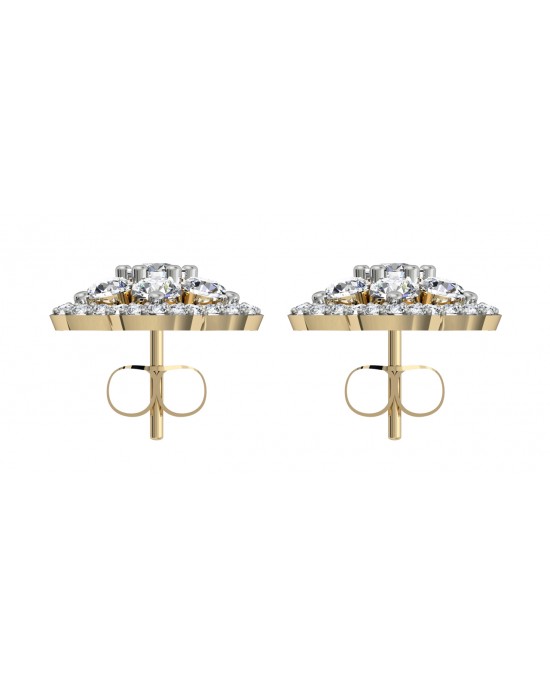 Bewitching Diamond Floral Cluster Earrings