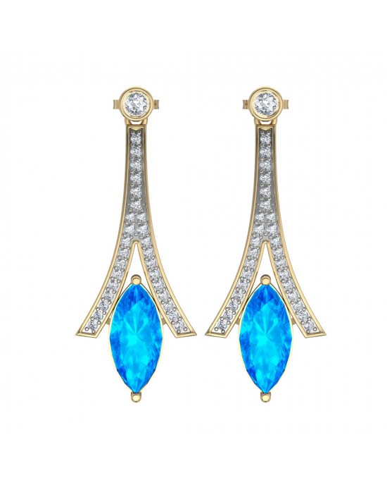 Blue topaz with Diamond Earrings Blue topaz with Diamond Earrings