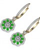 Delicate Emerald Diamond Earrings On Hoops Delicate Emerald Diamond Earrings On Hoops
