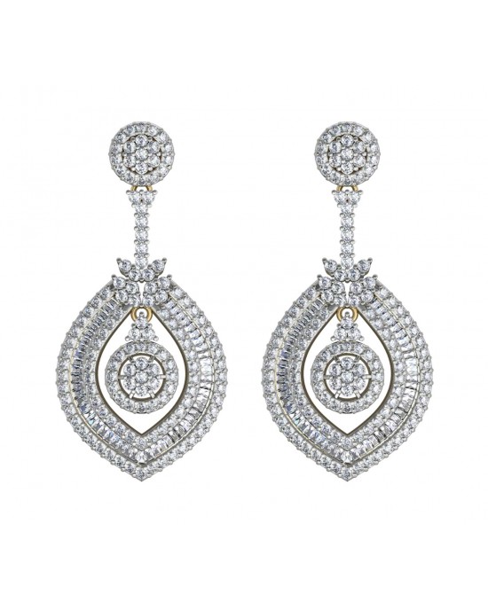 Diamond Danglers with Baguettes Diamond Danglers with Baguettes