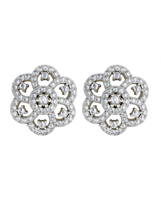 Diamond Floral Cluster Eartops Diamond Floral Cluster Eartops