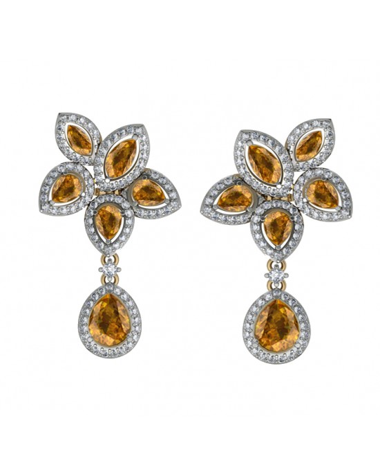 Eminence Yellow sapphire & Diamnond Earrings Eminence Yellow sapphire & Diamnond Earrings