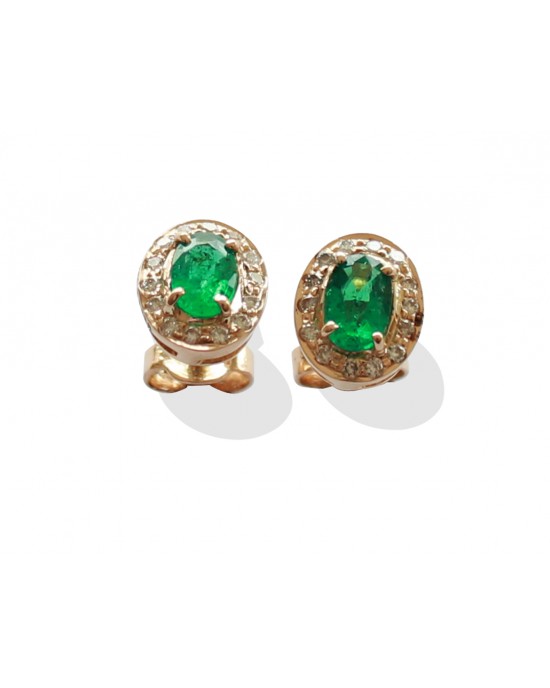 Emerald Earrings with Diamonds Emerald Earrings with Diamonds