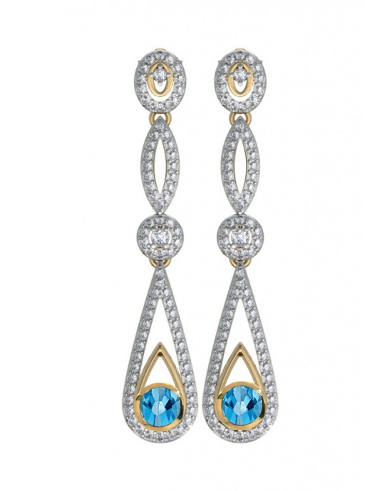 Enchanting Blue Topaz & Diamond Danglers Enchanting Blue Topaz & Diamond Danglers